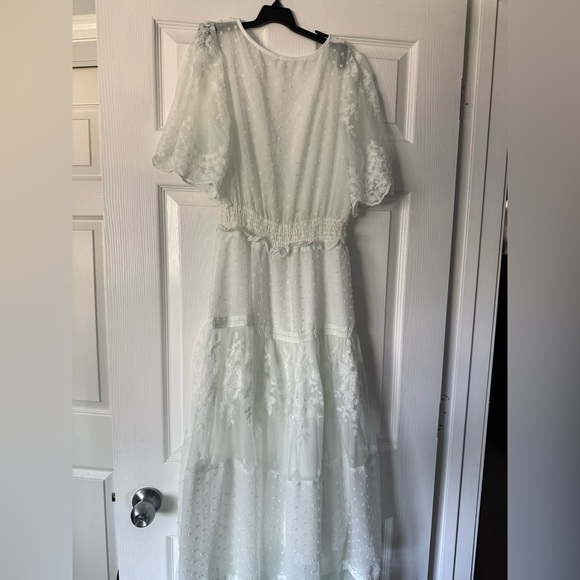 White Flutter Sleeve Bohemian Maxi Dress - Picture 5 of 5